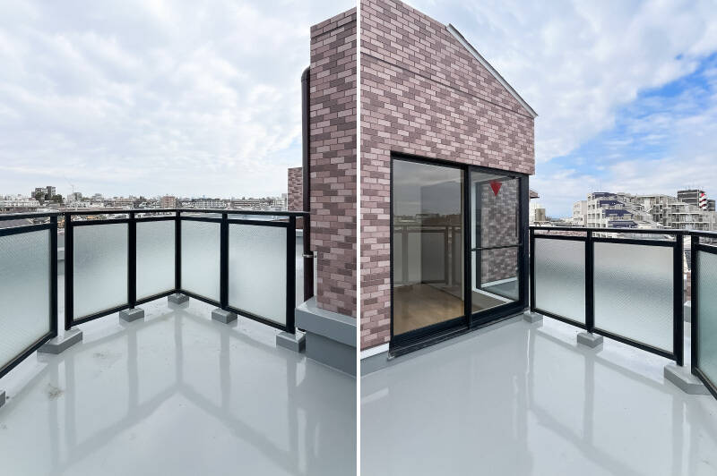 テーブルと椅子を出すのにちょうどいい広さ。