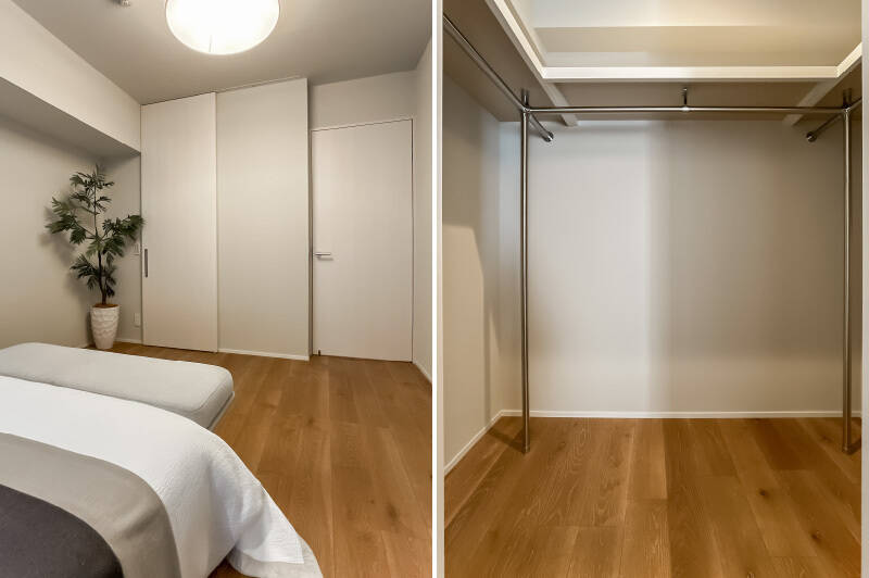 フルハイト引き戸の中は大容量のウォークインクローゼット。