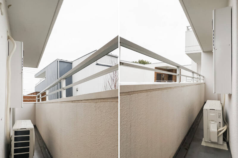 こちらのバルコニーはワイドサイズですが、奥行きはややコンパクト。