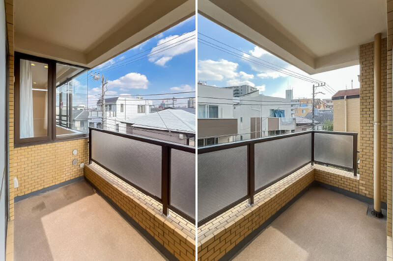 奥行きのあるゆったりとしたバルコニー。