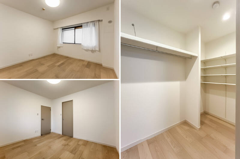 洋室CのみLDKからではなく、廊下からアクセスします。プライベート性が高く、大容量のウォークインクローゼット（WIC）も備えているので、主寝室によさそうです。