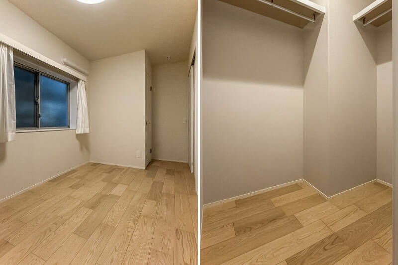 洋室Aには、大型のウォークインクローゼット（WIC）を完備しています。衣類のほかに、季節家電や家族の思い出の品も収納できそうです。