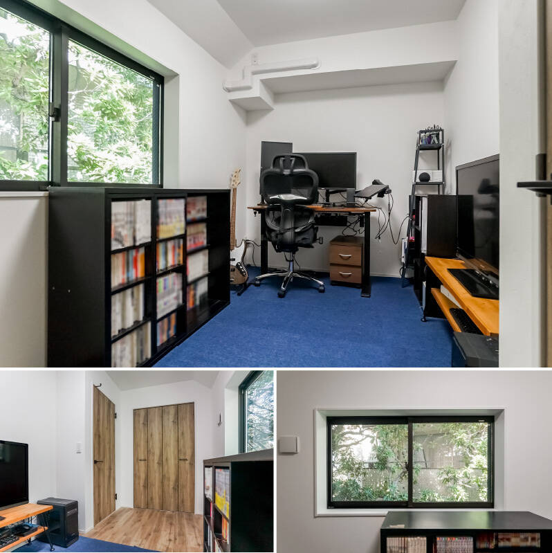 LDKからアクセスできる洋室A。折れ戸2枚分の幅があるクローゼットが設置されています。