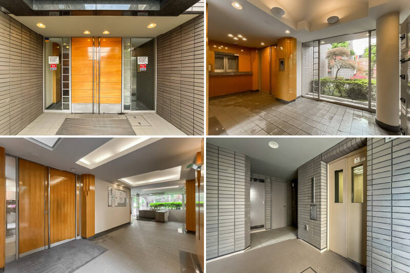 1995年に竣工した、地下1階地上4階建ての新耐震基準適合マンション。タイル貼りの外観には品格が漂っており、共用部は隅々まで清掃が行き届いている印象です。エントランスには、オートロックと宅配ボックスが備わっています。