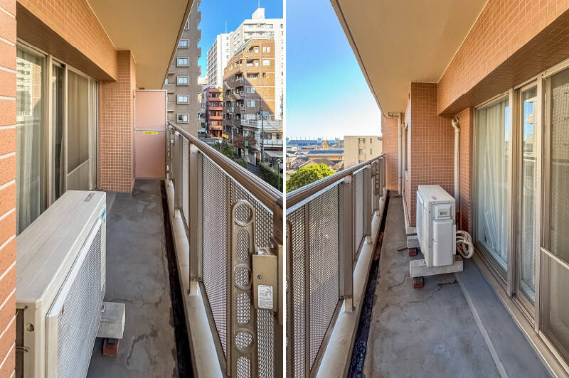 物干し金具付きのバルコニー。東向きなので午前中から洗濯物を干しておくとよさそうですね。