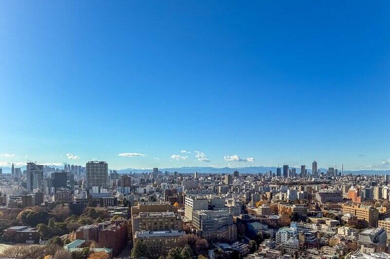 こちらのバルコニーからの眺望も爽快ですね！ 晴天の日には一面に青空が広がります。