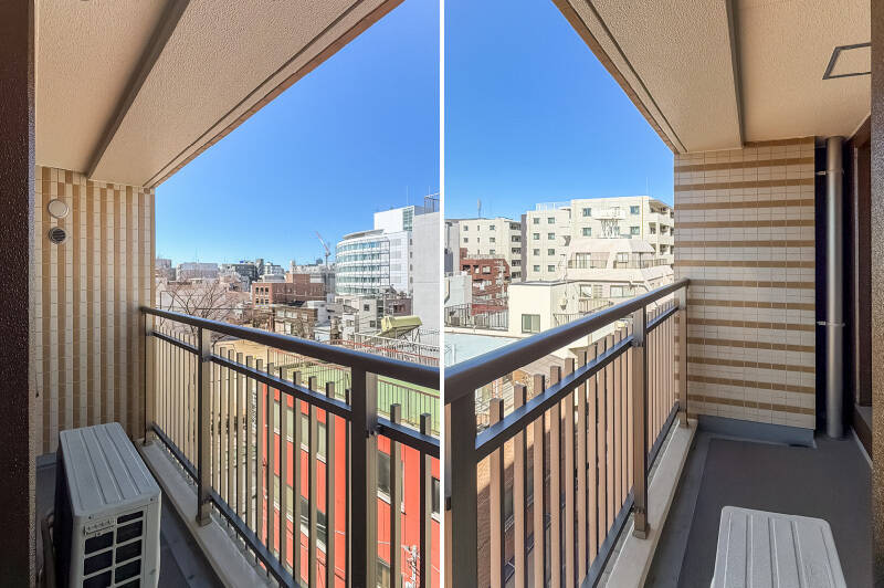 こちらのバルコニーはコンパクトサイズなので、ちょっとした息抜きなどで使用するのが良さそう。