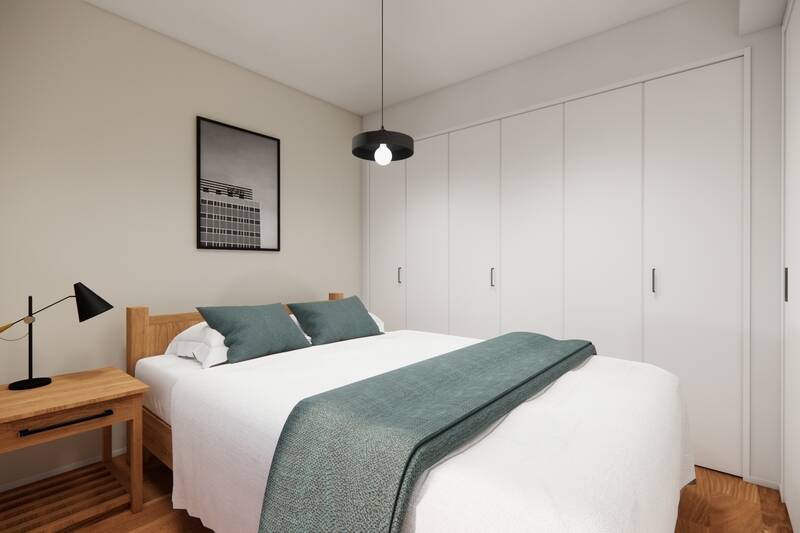 壁一面には、折れ戸3枚分の大型クローゼットを配置します。