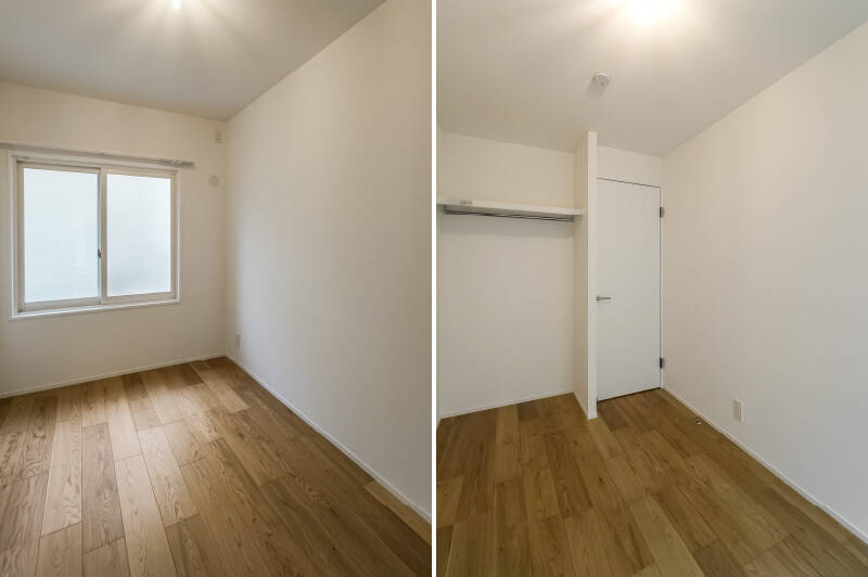 洋室Ｃは約4.1帖。収納はオープンタイプのクローゼットが備わっています。