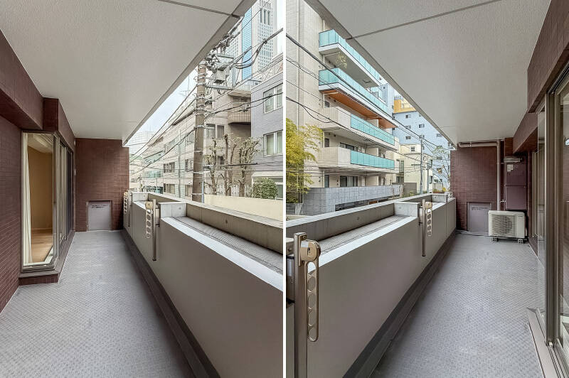 奥行きあるバルコニーは、椅子などを置けるゆとりある広さ。花壇もあり、外時間を楽しめそうです。