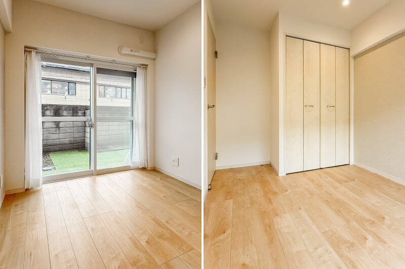 広さは約4.5帖。外に高い塀が立っていて視線が届かないため、カーテンを開けながら過ごせますね。