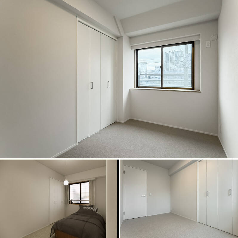 <b>約4.3帖の洋室Ｂ</b>。出窓の縁にはお気に入りの小物を飾って楽しむこともできます。（左下・CGイメージ）