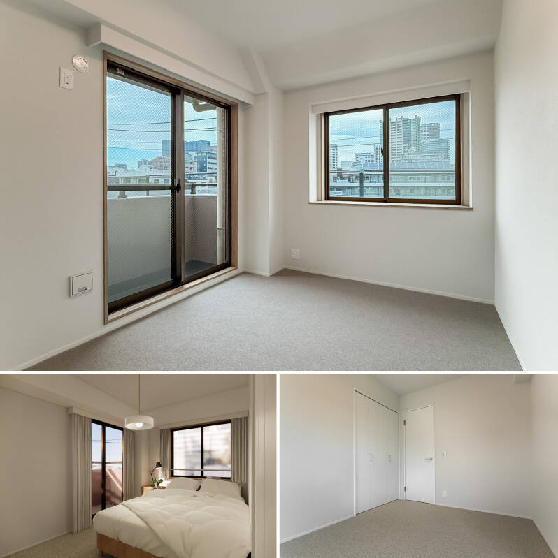 <b>約5.2帖の洋室Ｃ</b>。北西と北東の二面に窓があり、こちらも北東側は出窓になっています。（左下・CGイメージ）