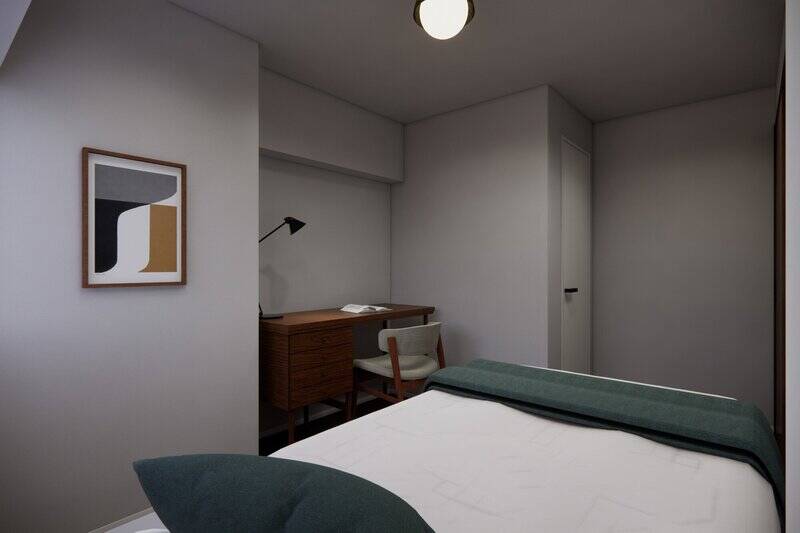 そしてこちらにも、白い開き戸の先にWICを設置します。各居室に収納がしっかり備わっているのは、うれしいポイントです。