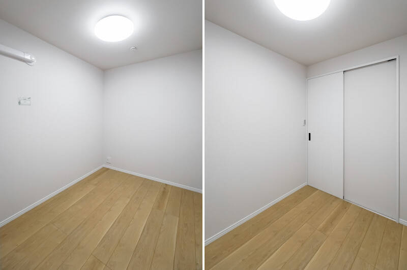 間取りの中央あたりにある約2.6帖のサービスルームは、ワークスペースや書斎におすすめの空間です。窓がない分、落ち着いた空気の中で集中できそうですよ。個別にエアコンを設置することも可能です。