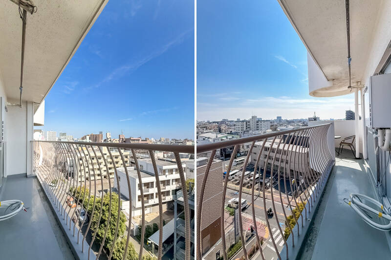 洋室Aまで続くワイドバルコニー。物干し金具が備わっています。