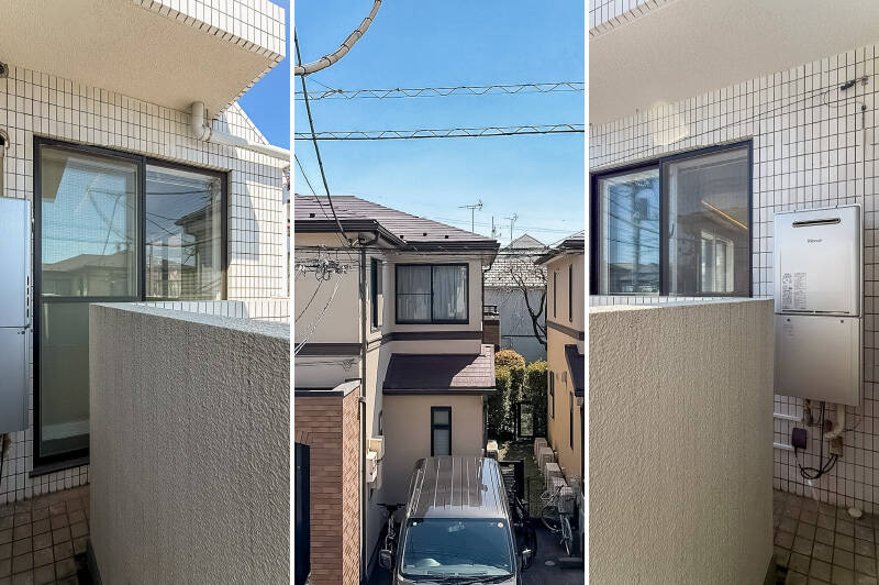 こちらにはコンパクトなバルコニーが備わっています。ガーデニング用品の置き場などに活用できそう。