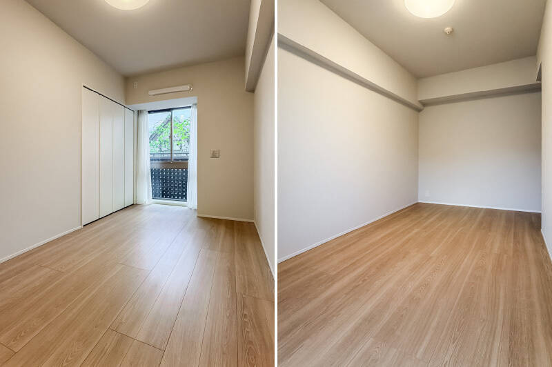 どこの窓からも植栽がちらっと見えるのは癒し。朝日を感じられるのも魅力です。