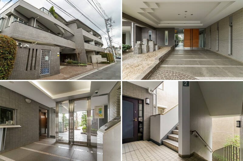 1996年竣工、総戸数20戸。エントランスホールには管理人室とオートロックが。住戸所在の2階までは階段アクセスです。<b>大規模修繕工事は2025年に実施したばかり</b>です。