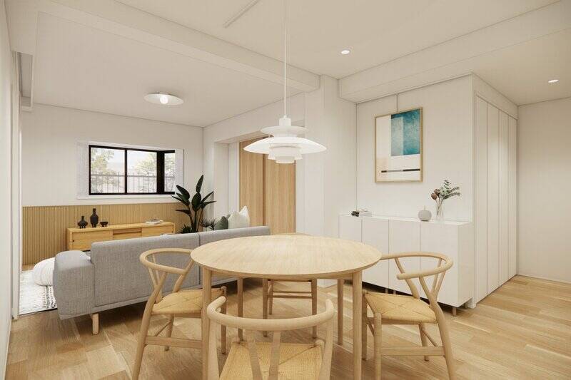 床材にはオークの突板を張り、壁面の一部にはリズムを生むリブパネルを採用。日々を自分らしく愛でる、温もりある内装に仕上げます。