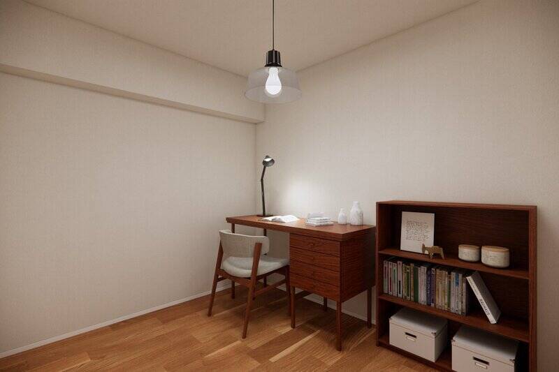 約4帖の洋室Bは、ワークスペースとしてちょうどよさそうな広さ。大きめの収納を設けるため、ベッドルームとしても使えます。