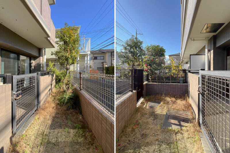 小さな専用庭が! 晴れた日は外で過ごすのも気持ちよさそうです。