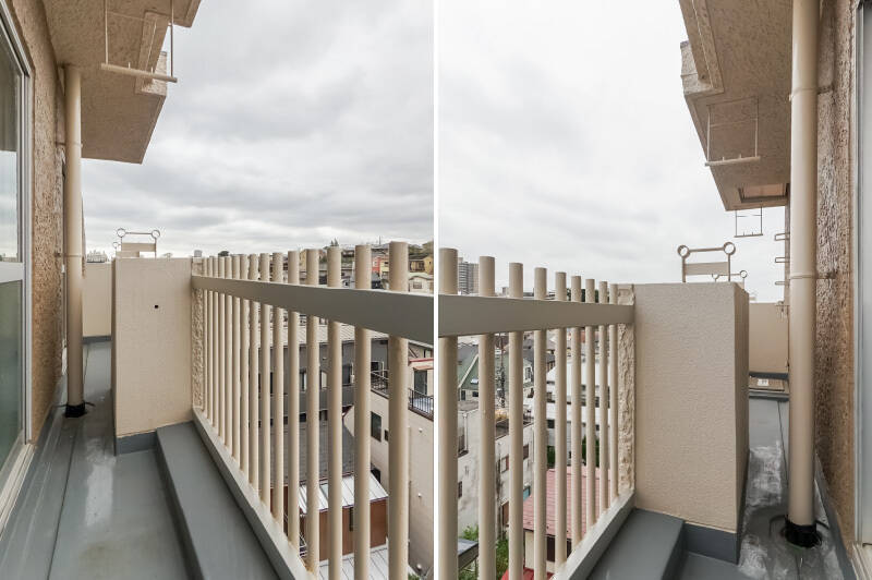 こちらも洋室Bの方まで続いていますが、途中に花壇とパイプがあり、やや仕切られています。