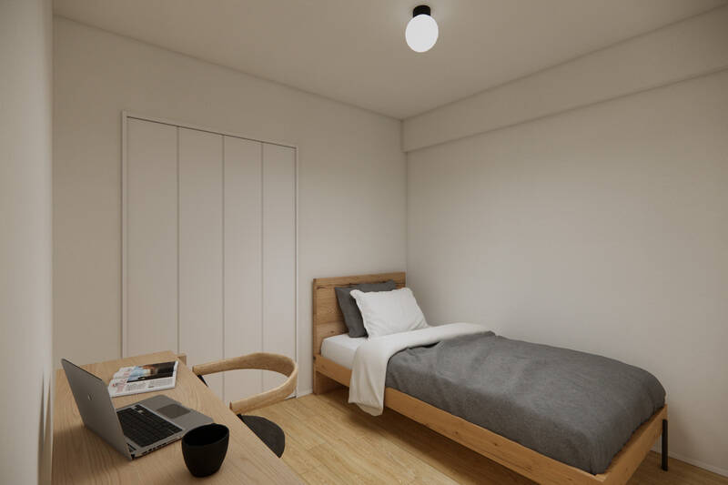 洋室Aは、LDKと引き戸でつながる間取り。リビングダイニング(LD)の拡張スペースとして使うこともできる、可変性がある設計です。