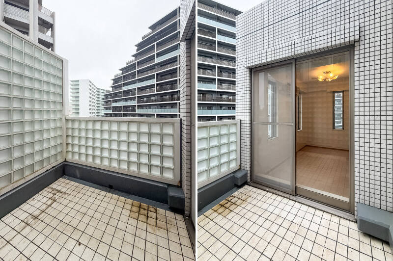 ふたつめのパティオ！ ガラスブロックで囲まれているので、周囲からの視線は遮られつつ採光は確保できます。