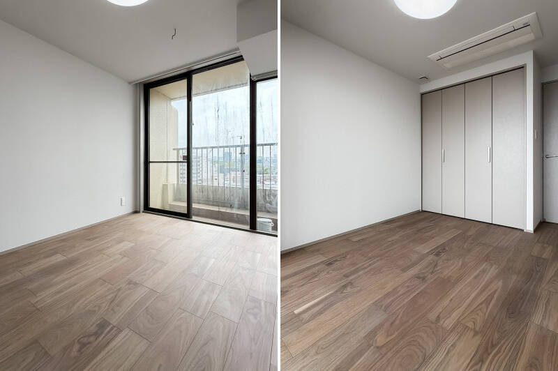 約5.7帖の洋室C。クローゼットが反転していますが、間取りは洋室Bとほぼ同じです。