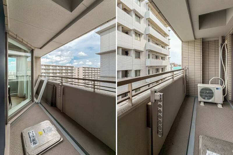 バルコニーは物干し金具付きです。