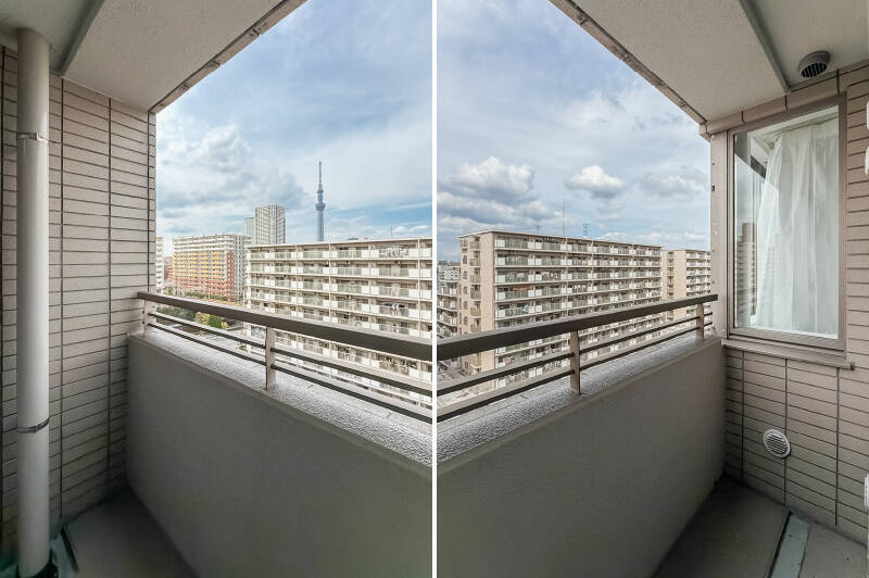 洋室Cからアクセスできる、コンパクトなバルコニー。