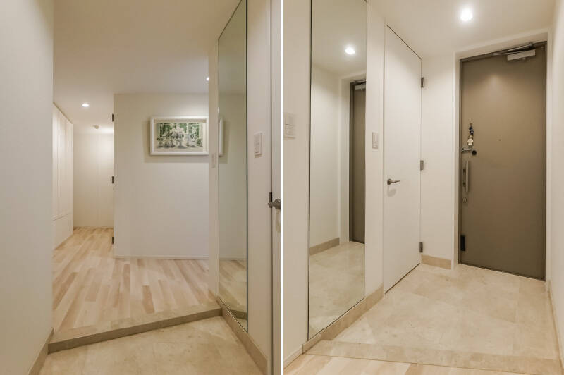 今回の住戸は、<b>1階と地下1階のメゾネットタイプ</b>。まずは、地下1階のLDKから拝見しましょう。