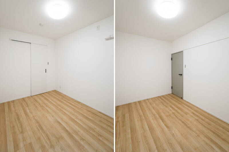 サービスルームは、住戸の真ん中に位置していて外の音に影響されづらいので、ワークスペースやお子さまのお昼寝スペースなどにするのもよさそうですよ。収納は、洋室Aと同じサイズ感のクローゼットが備わっています。