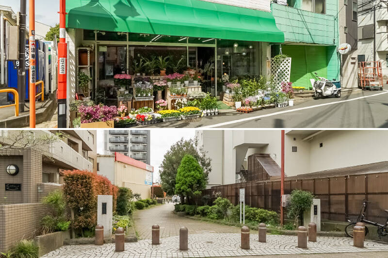 駅からマンションまでは、色鮮やかな花たちが並ぶ「萩原花園」(徒歩2分)や緑道を通るルートも。なんだか時間がゆっくり進んでいるように感じます。
