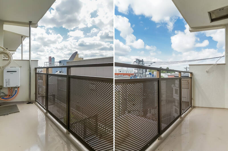 バルコニーには、日よけ用のシェードフックが付いています。