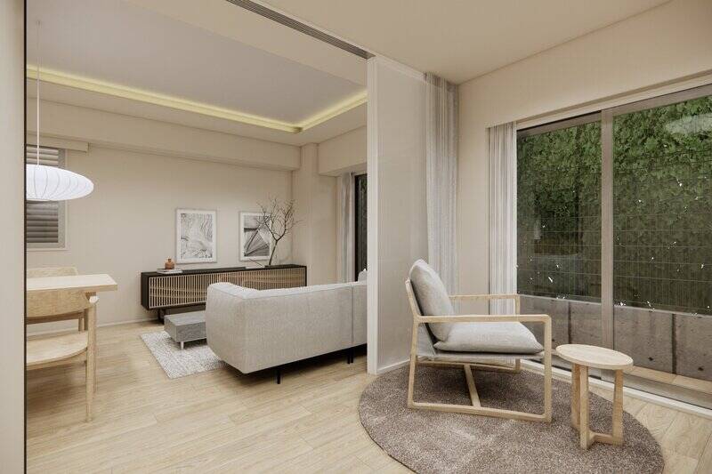 LDKと隣接する、約5.4帖の洋室A。パーティションを開放すれば、LDKと一体化して約20.7帖の広さになります。