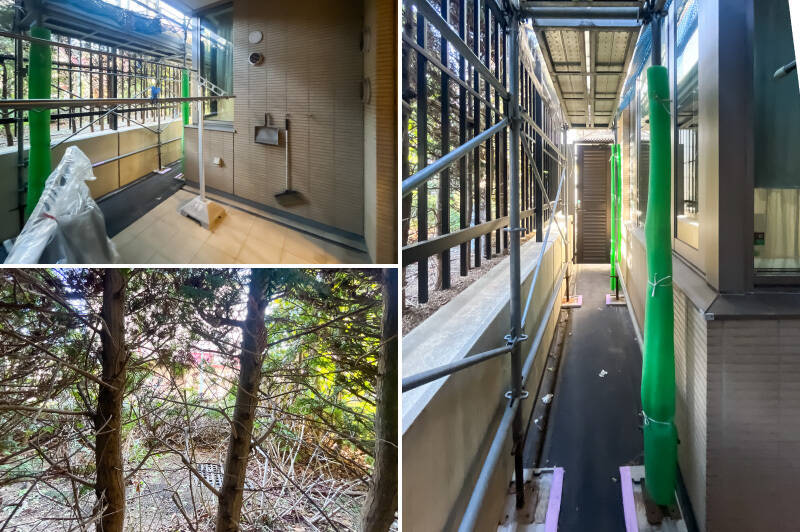 テラスの広さは約13㎡。植栽のおかげでまわりの視線が気になりづらく、プライベートな屋外空間として楽しめる空間です。