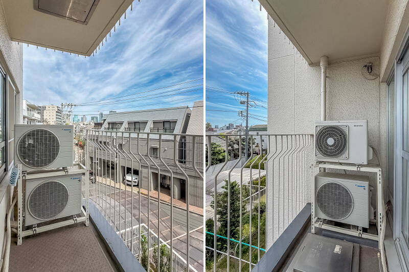 コンパクトなバルコニー。