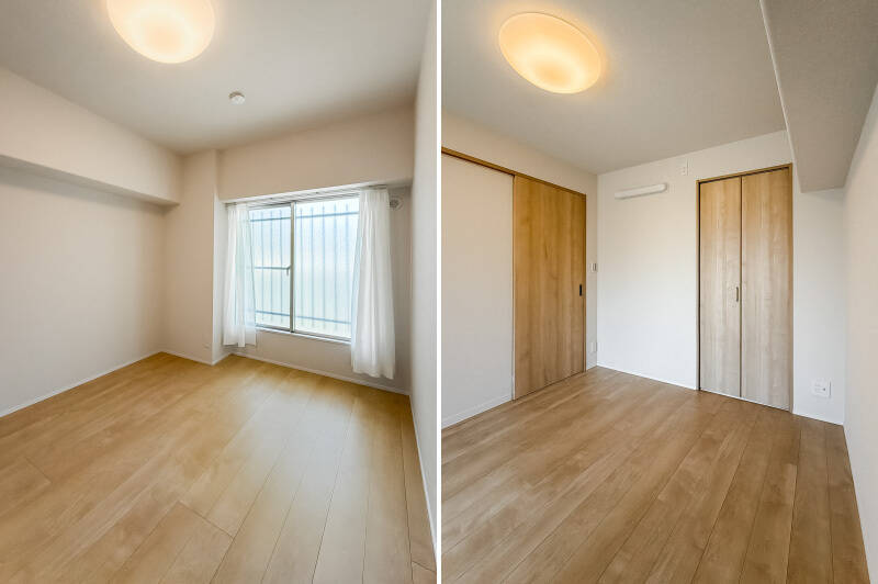 共用廊下に面した西向きの窓が付いています。 