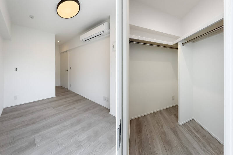 出入り口の近くにウォークインクローゼット（WIC）を完備。3つの洋室のなかで最も広く、収納量も豊富な居室です。