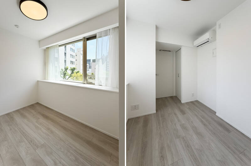 またしても公園向きで日当たりのいい居室。窓の前がカウンターになっているのも素敵です。