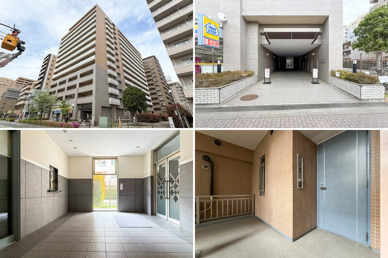 今回ご紹介する物件は、最寄りの京王線「府中」駅から徒歩5分。1996年に竣工した、総戸数116戸の大規模マンションです。エントランスは通りから奥まった位置にあり、1階にはコンビニ「ミニストップ」が入っています。