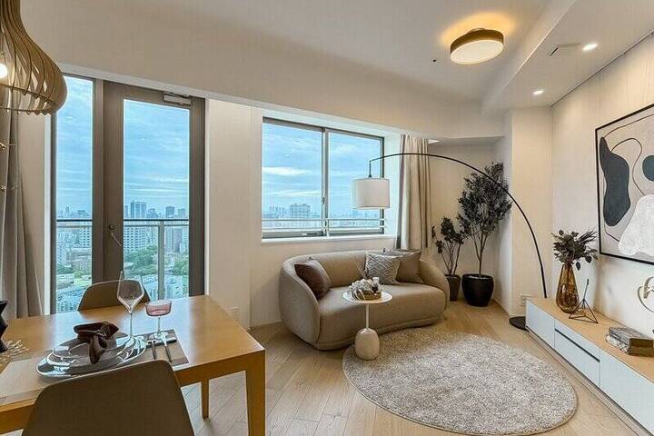 空と緑と愛犬と