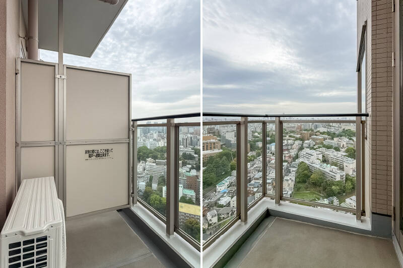 南西向きのバルコニーは、リビングダイニング（LD）からアクセスできます。