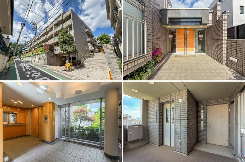 1995年に竣工した、地下1階地上4階建ての新耐震基準適合マンション。タイル貼りの外観には品格が漂っており、共用部は隅々まで清掃が行き届いている印象です。エントランスには、オートロックと宅配ボックスが備わっています。