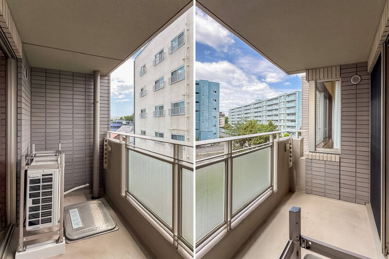 バルコニーは奥行きが深く、椅子などを出せそうな広さです。