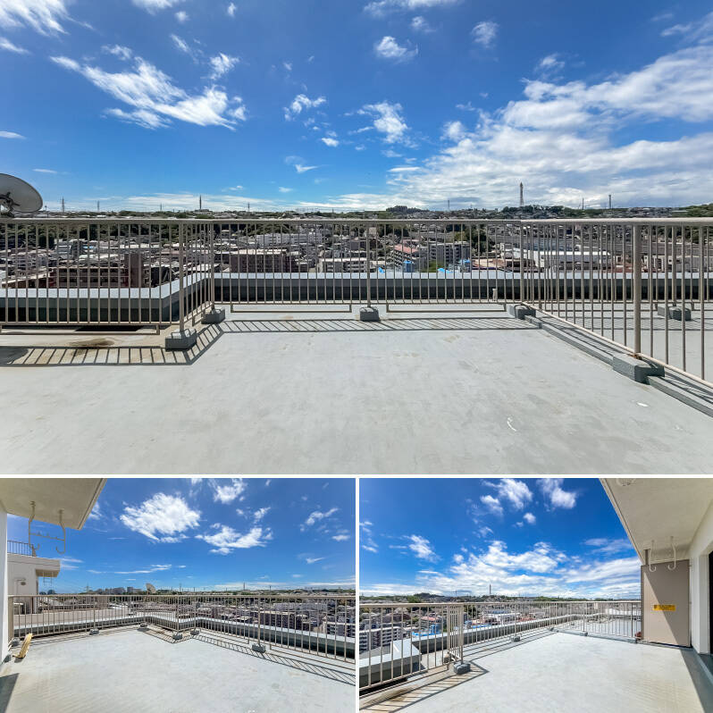 『見晴らしがいい』とはまさにこのこと！ 地平線のように街並みと空が広がります。