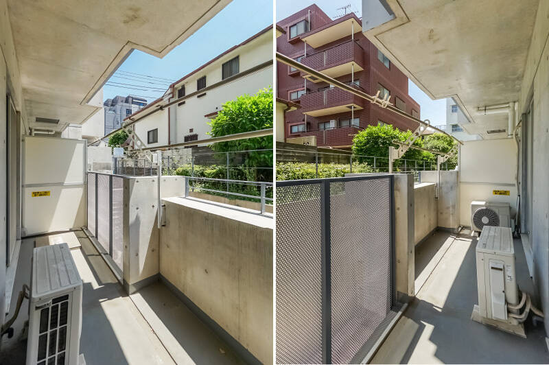 洋室AとBからアクセスするバルコニー。洗濯物はこちらにどうぞ。