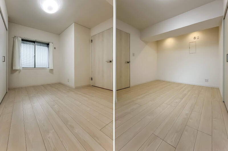 続いて、廊下からアクセスする洋室Bは約5.9帖。北東側に腰窓が設けられています。